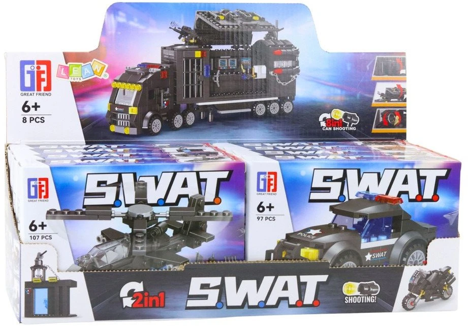Lean Toys Konstruktorius transporto priemonės SWAT 8in1 92-117 vnt.