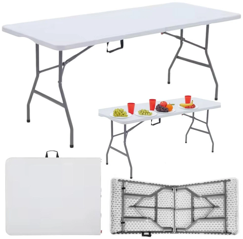 Lean Sulankstomas stalas su rankena 180x74 cm, baltas