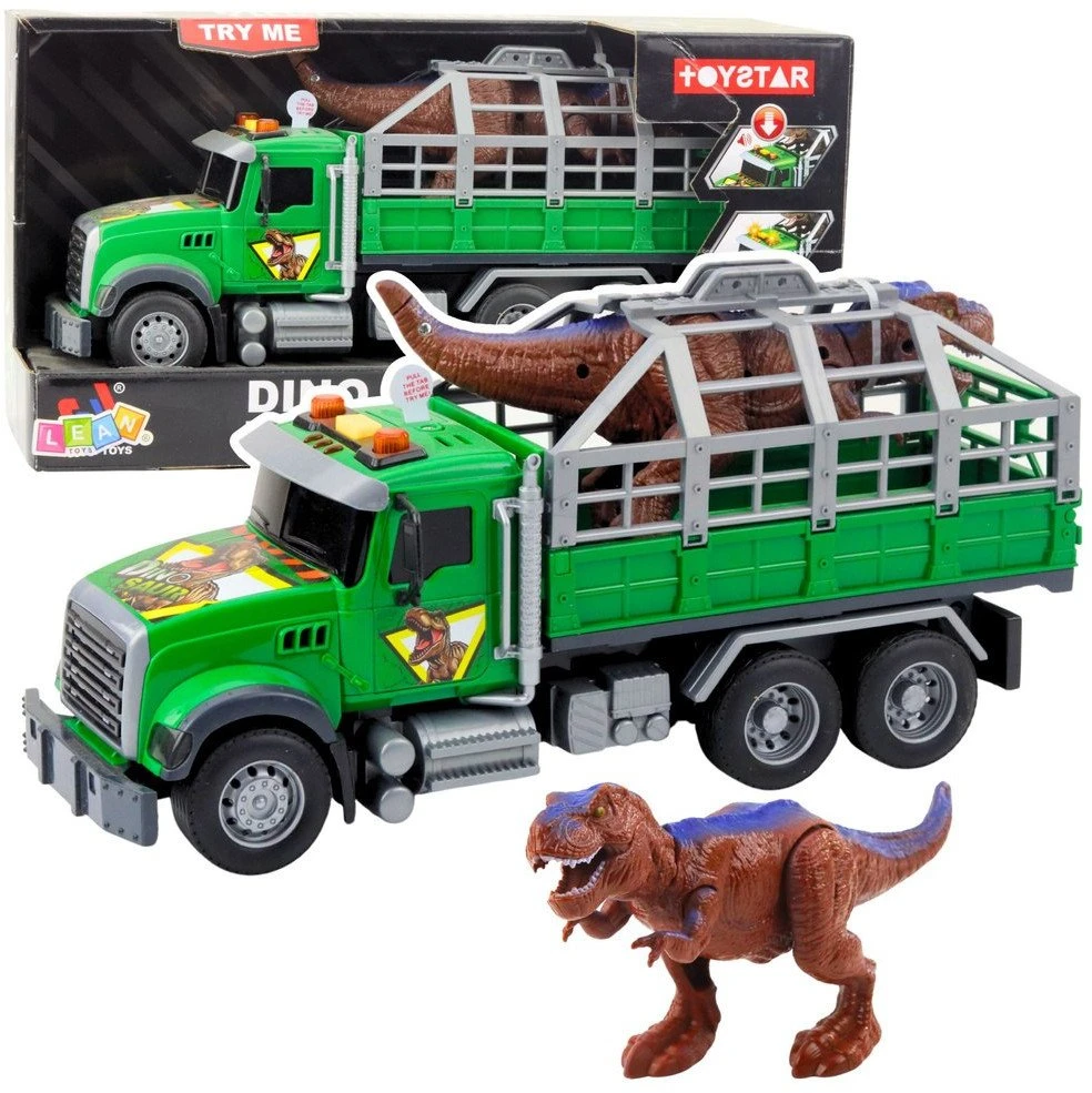 Cieżarówka Dinozaurų Transportavimo Sunkvežimis su Šviesos ir Garso Efektais