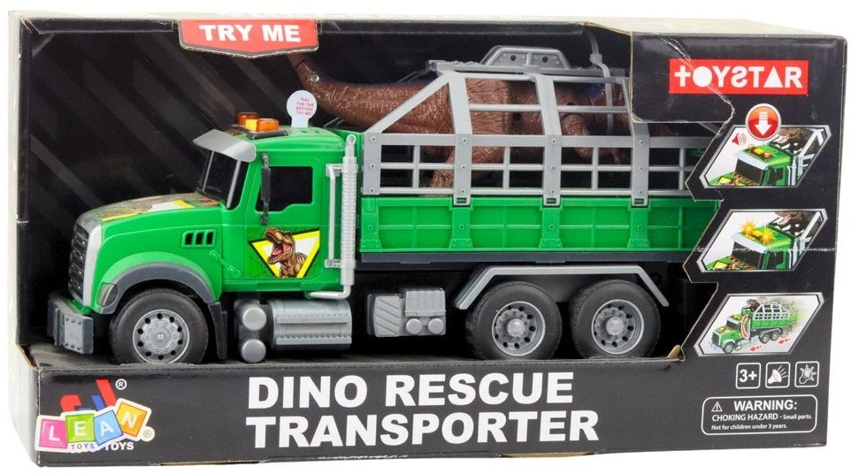 Cieżarówka Dinozaurų Transportavimo Sunkvežimis su Šviesos ir Garso Efektais