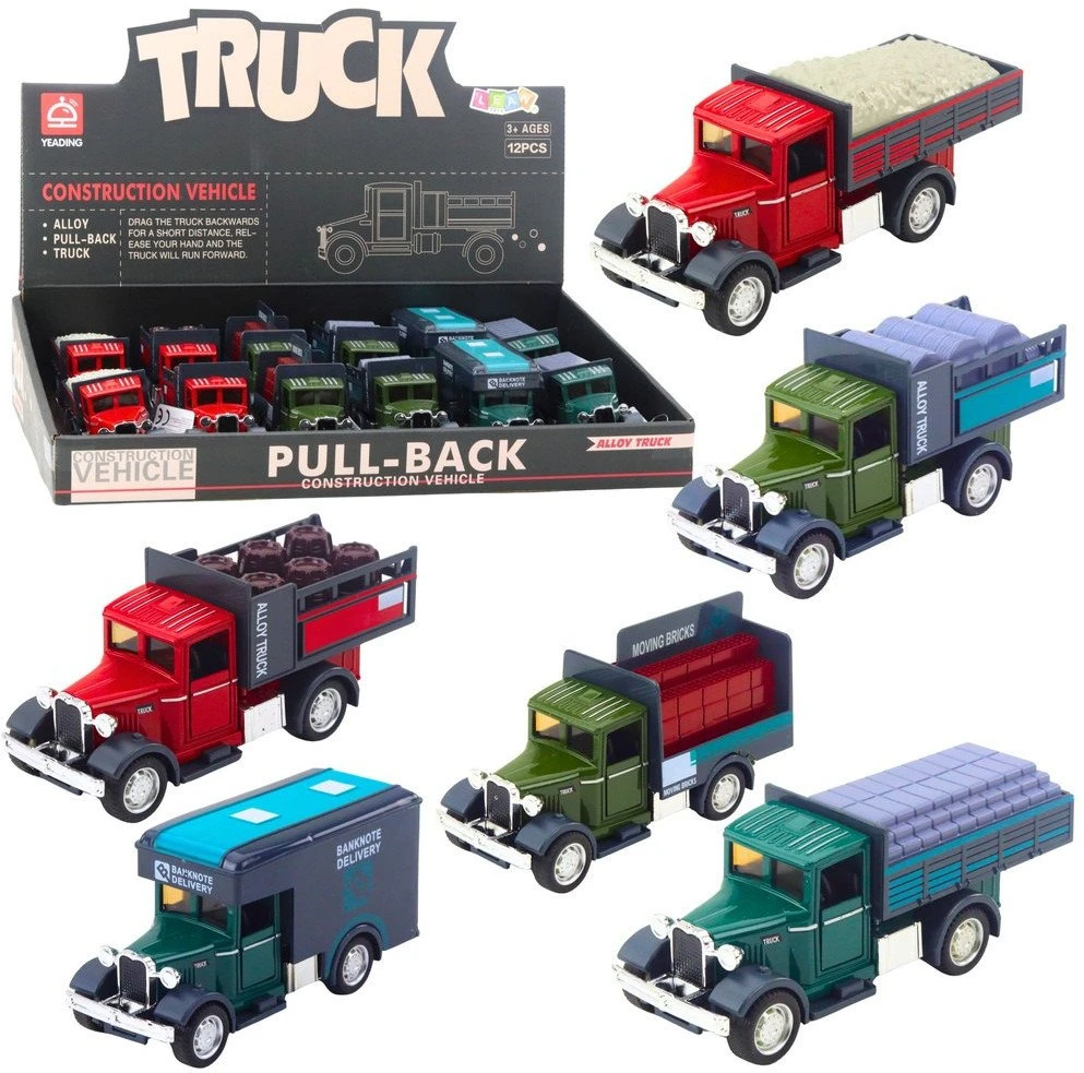 Lean Toys Klasikinis sunkvežimis su atgaliniu mechanizmu, šviesomis ir garsu