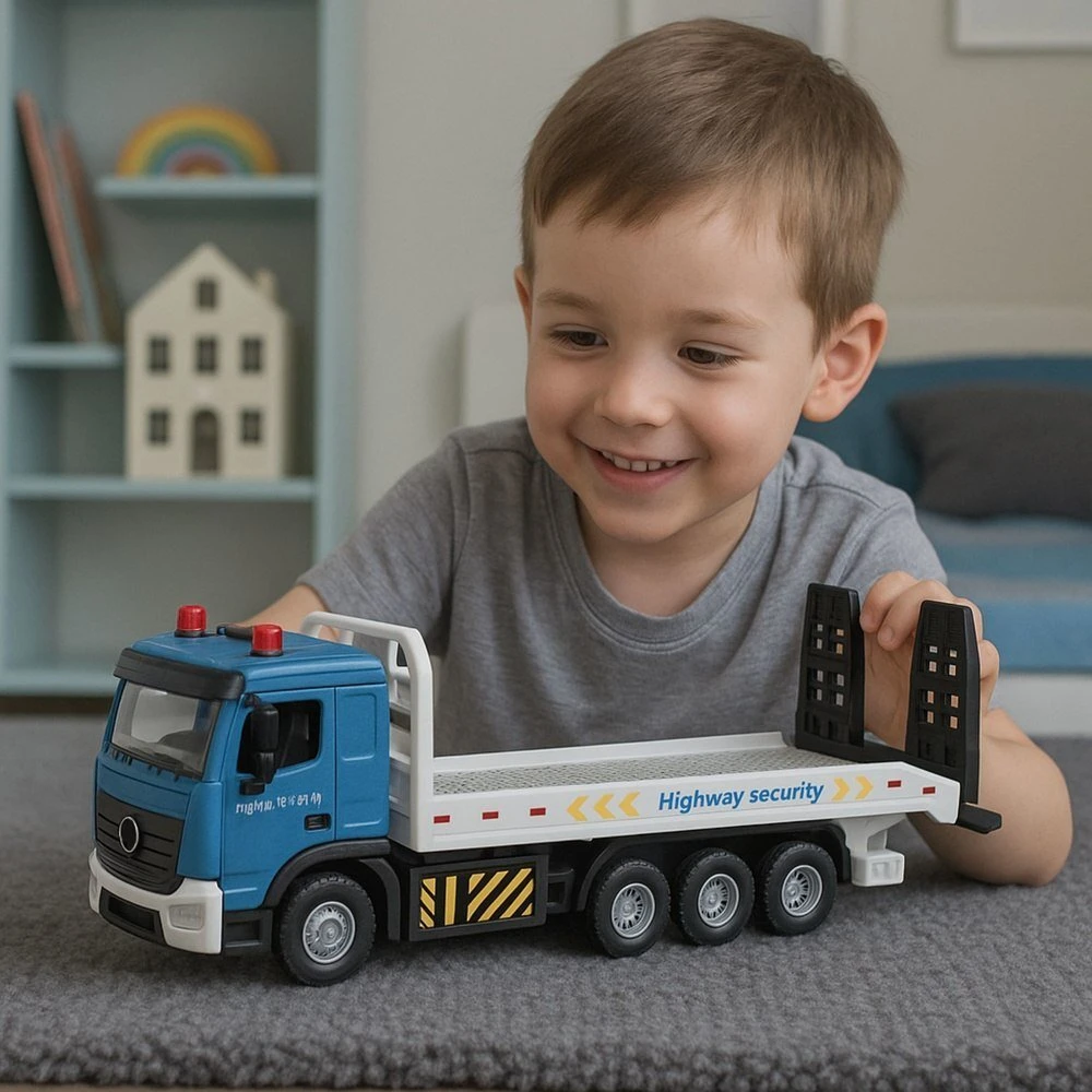 Lean Toys Transportavimo sunkvežimis su judančia platforma ir garsais