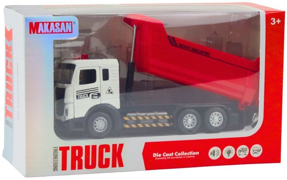 Lean Toys Žaislinis sunkvežimis su metaline kabina ir garsais