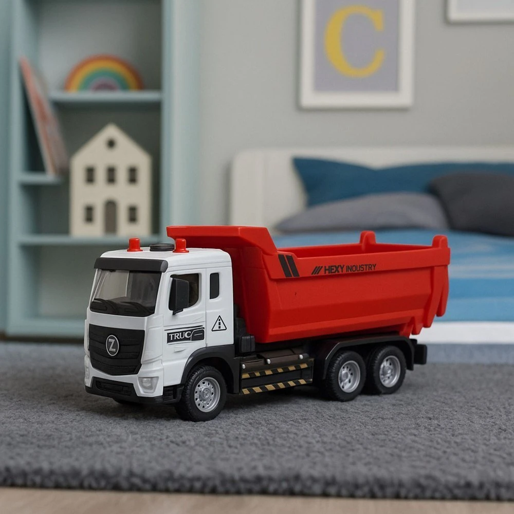 Lean Toys Žaislinis sunkvežimis su metaline kabina ir garsais