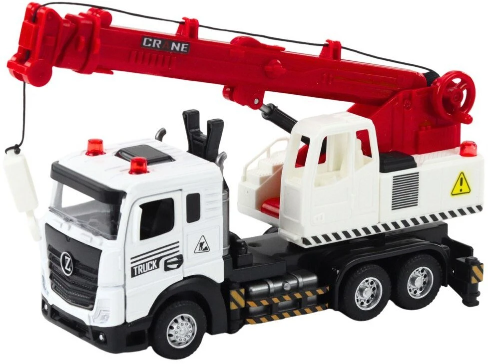 Lean Toys Vaikiškas kranas sunkvežimis su metaline kabina ir reguliuojama strėle