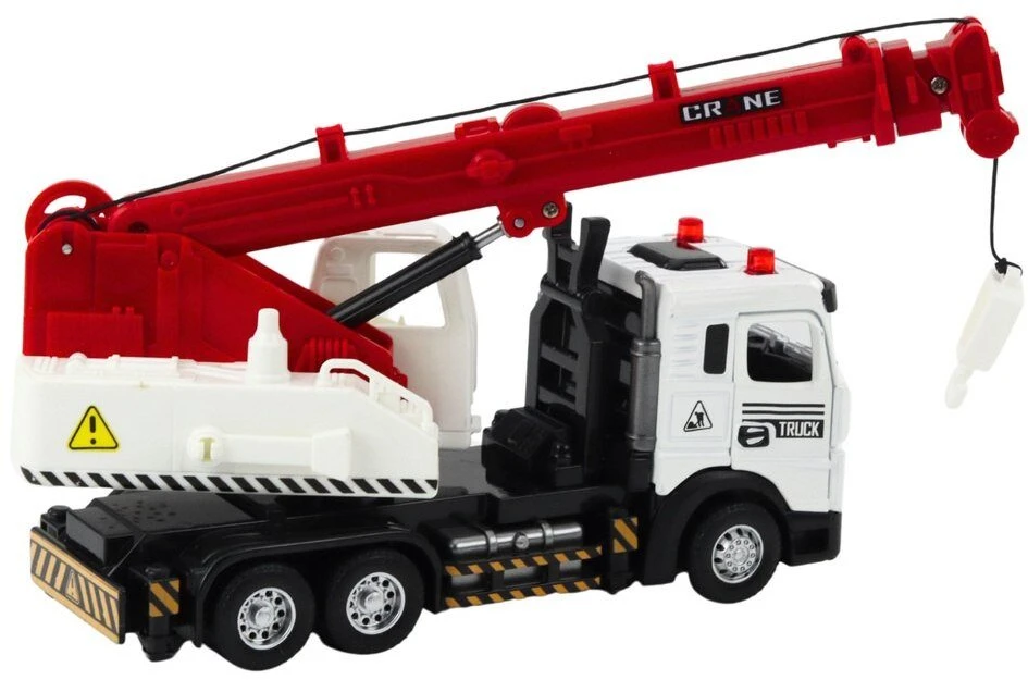 Lean Toys Vaikiškas kranas sunkvežimis su metaline kabina ir reguliuojama strėle