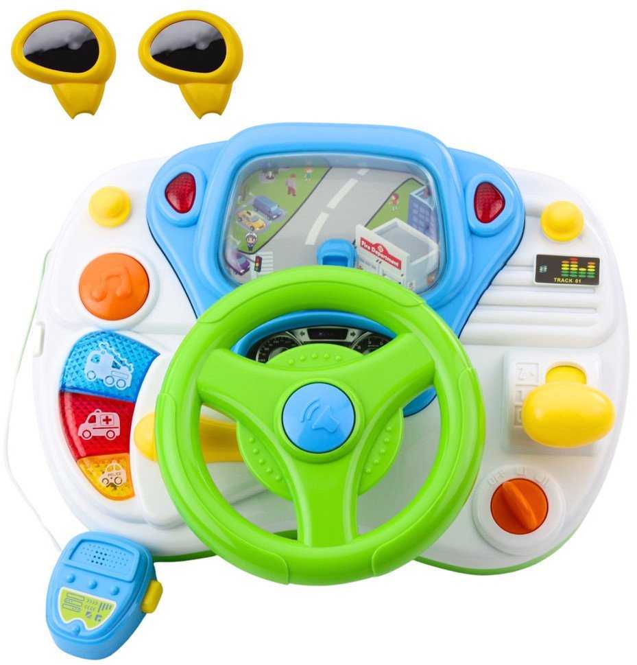 Lean Toys Vairavimo simuliatorius su šviesomis ir garsais, vaikštyne