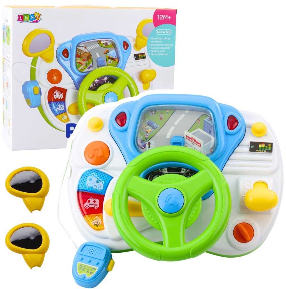 Lean Toys Vairavimo simuliatorius su šviesomis ir garsais, vaikštyne