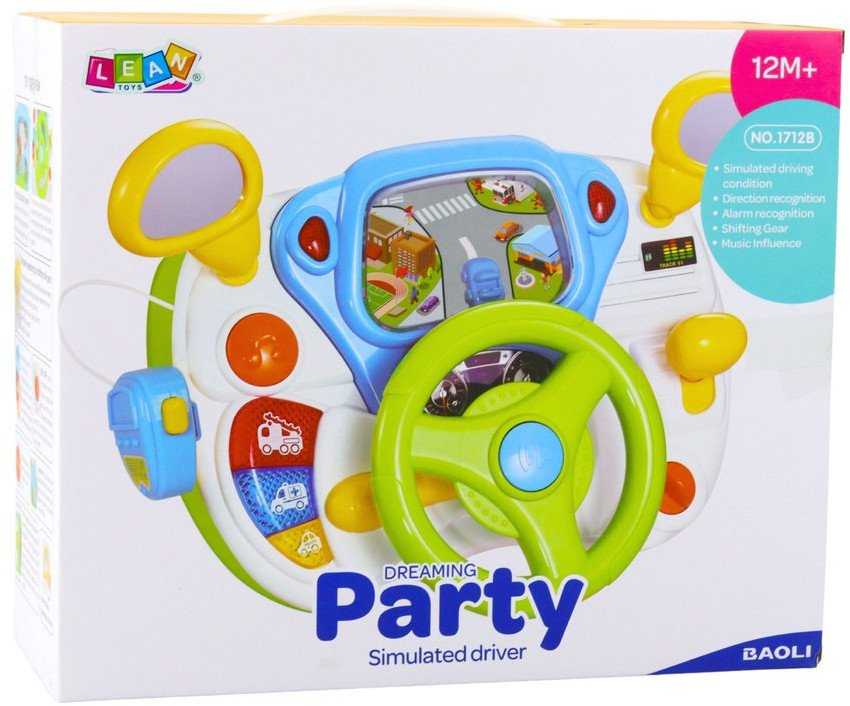 Lean Toys Vairavimo simuliatorius su šviesomis ir garsais, vaikštyne
