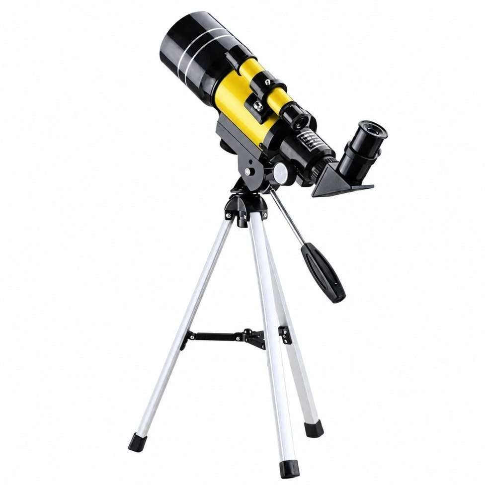 Lean Toys Astronominis teleskopas vaikams su stovu, geltonas, padidinimas 150x