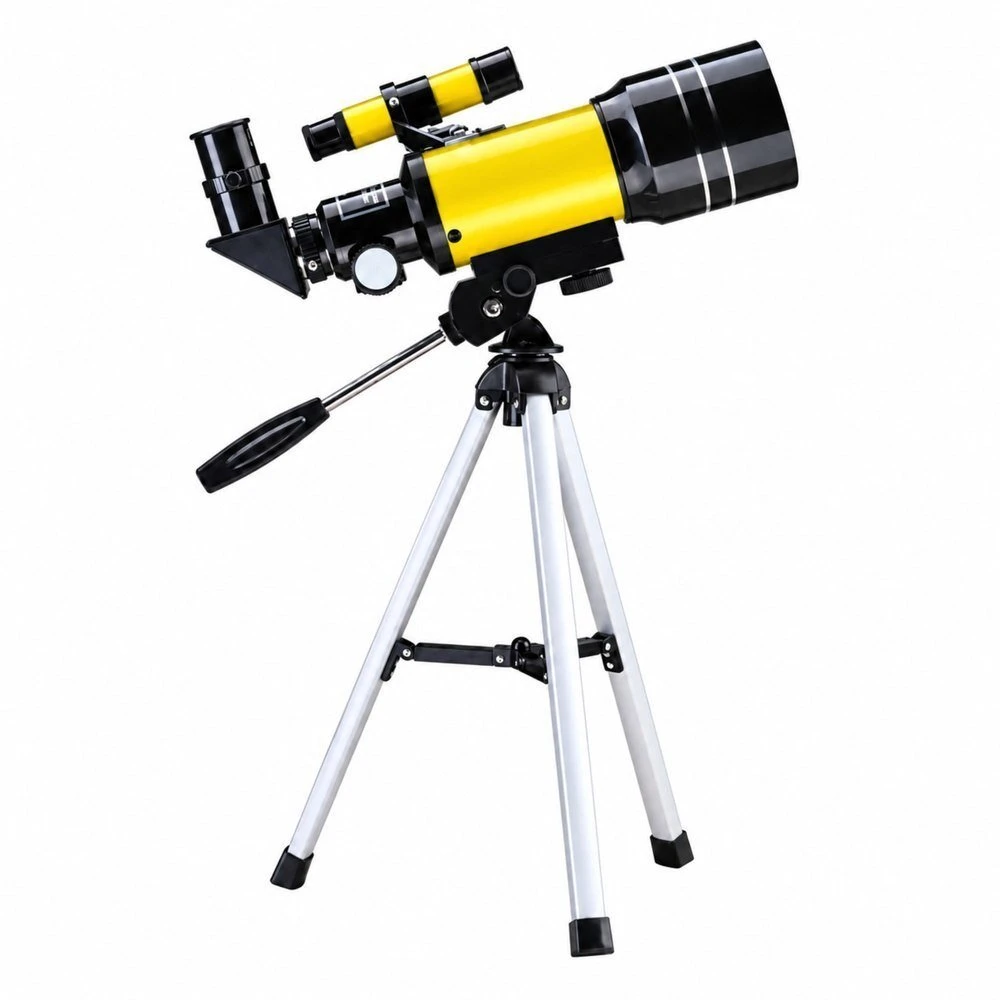 Lean Toys Astronominis teleskopas vaikams su stovu, geltonas, padidinimas 150x