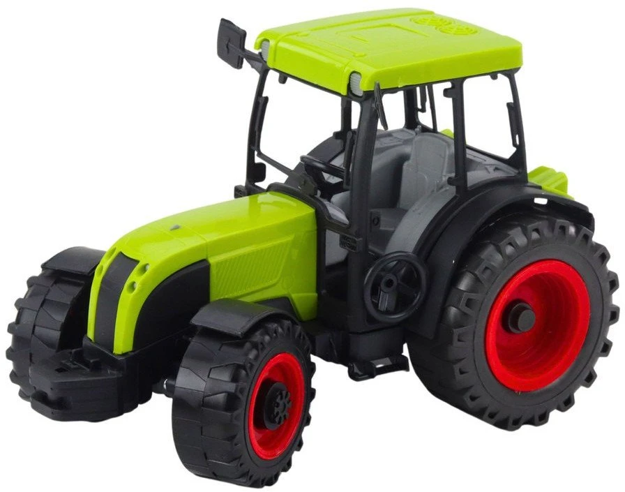 Lean Toys Žaislinis žalias traktorius su rąstų priekaba, 47 cm