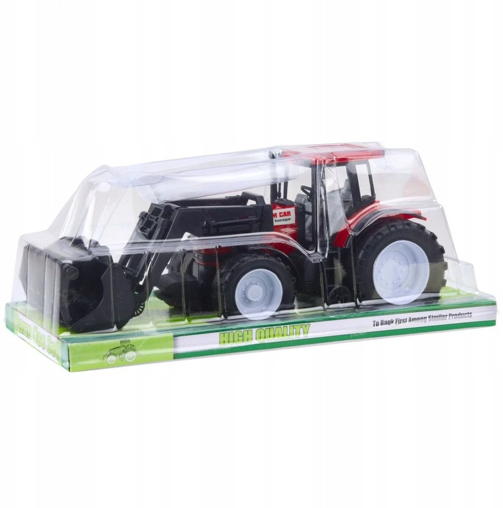 Lean Toys Traktorius su griebtuvu, 36.5x14.5x13 cm, raudonas