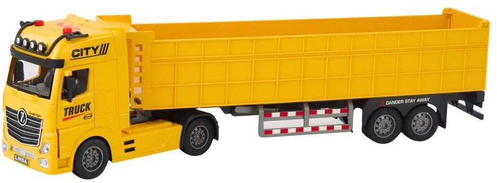 Cieżarówka Geltonas transportavimo sunkvežimis su priekaba 58x10x16 cm