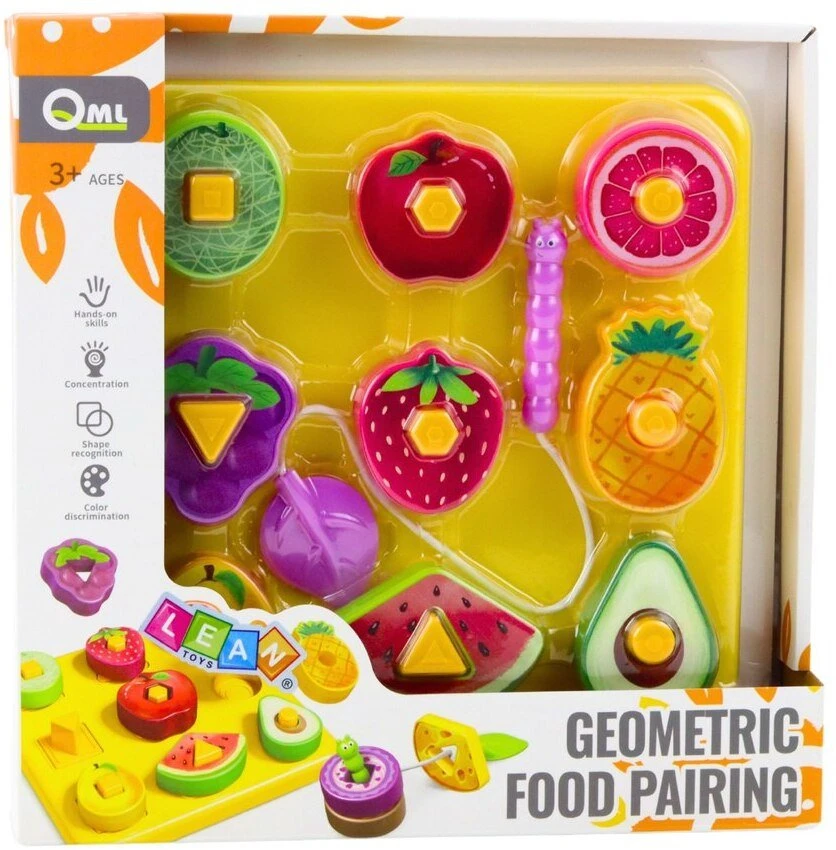 Lean Toys Vaikiška lavinamoji dėlionė „Geometriniai vaisiai“