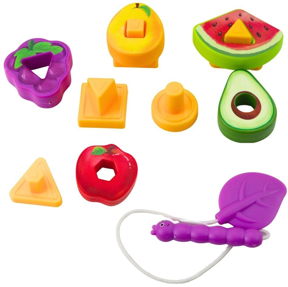 Lean Toys Vaikiška lavinamoji dėlionė „Geometriniai vaisiai“