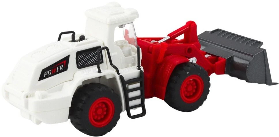 Lean Toys Statybinis žaislas ekskavatorius buldozeris su judančiu kaušu ir šviesomis