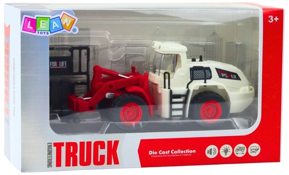 Lean Toys Vaikiškas krautuvas su metalinėmis šakėmis ir šviesos bei garso efektais