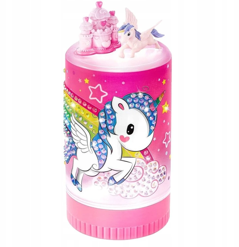 Lean Toys Creative Kūrybinis rinkinys Vienaragis stiklainyje Deimantai Naktinė lempa Nuotolinio valdymo pultas „pasidaryk pats“
