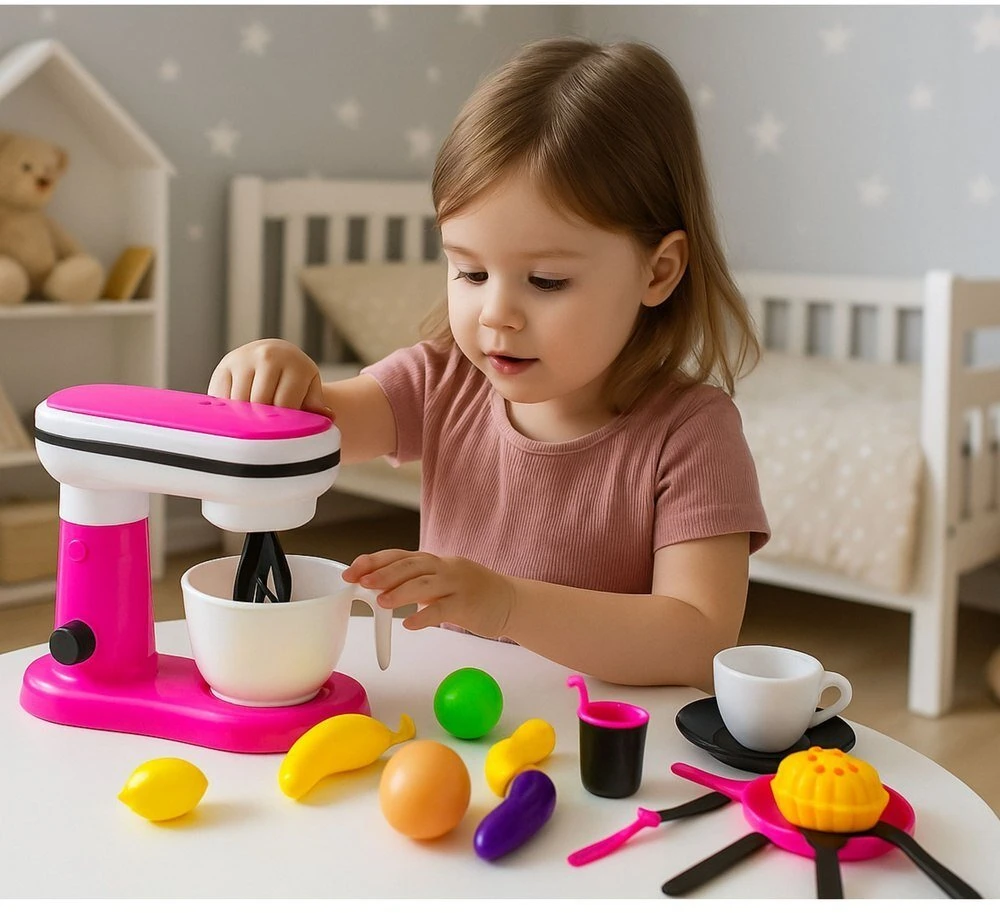 Lean Toys Virtuvinis žaislinis mikseris My Little Home su priedais