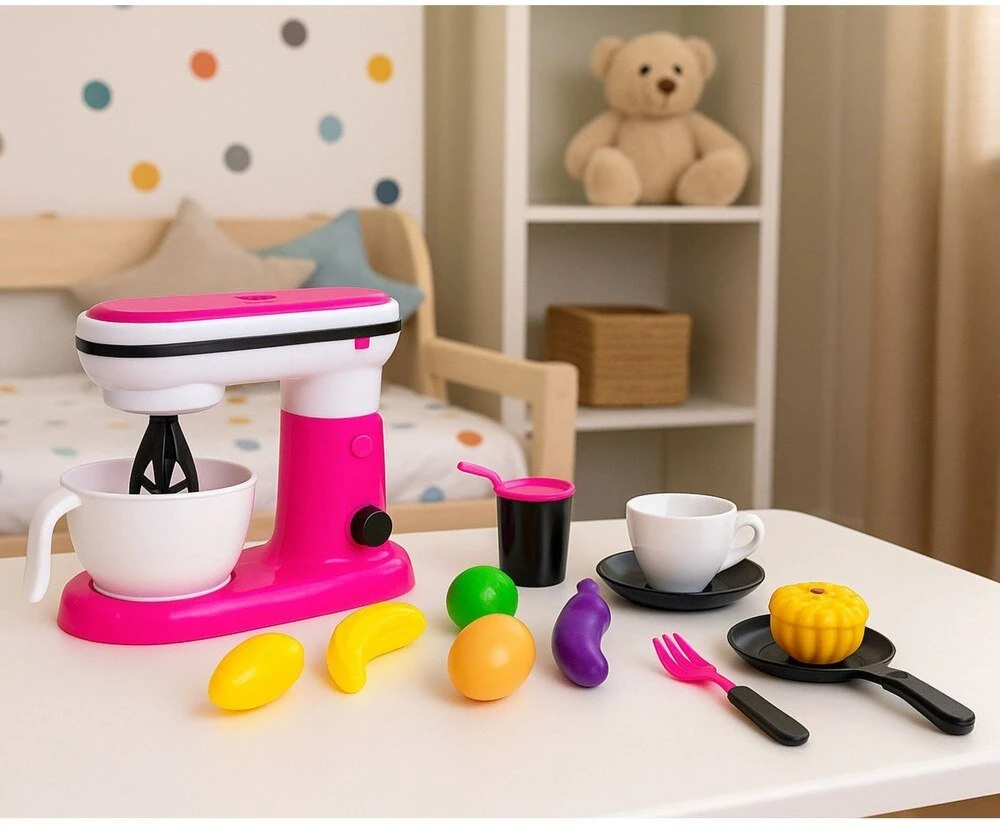 Lean Toys Virtuvinis žaislinis mikseris My Little Home su priedais