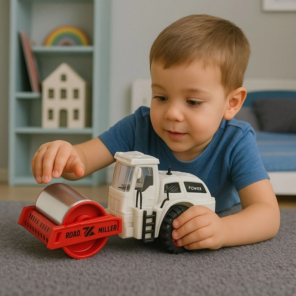 Lean Toys Vaikiškas kelių volas su metaliniu cilindru ir šviesos efektais