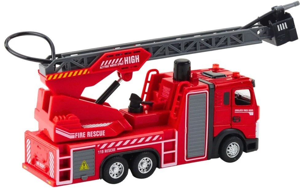 Lean Toys Gaisrinės mašina su strėle ir vandens purkštuvu
