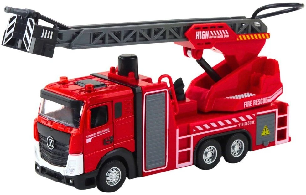 Lean Toys Gaisrinės mašina su strėle ir vandens purkštuvu