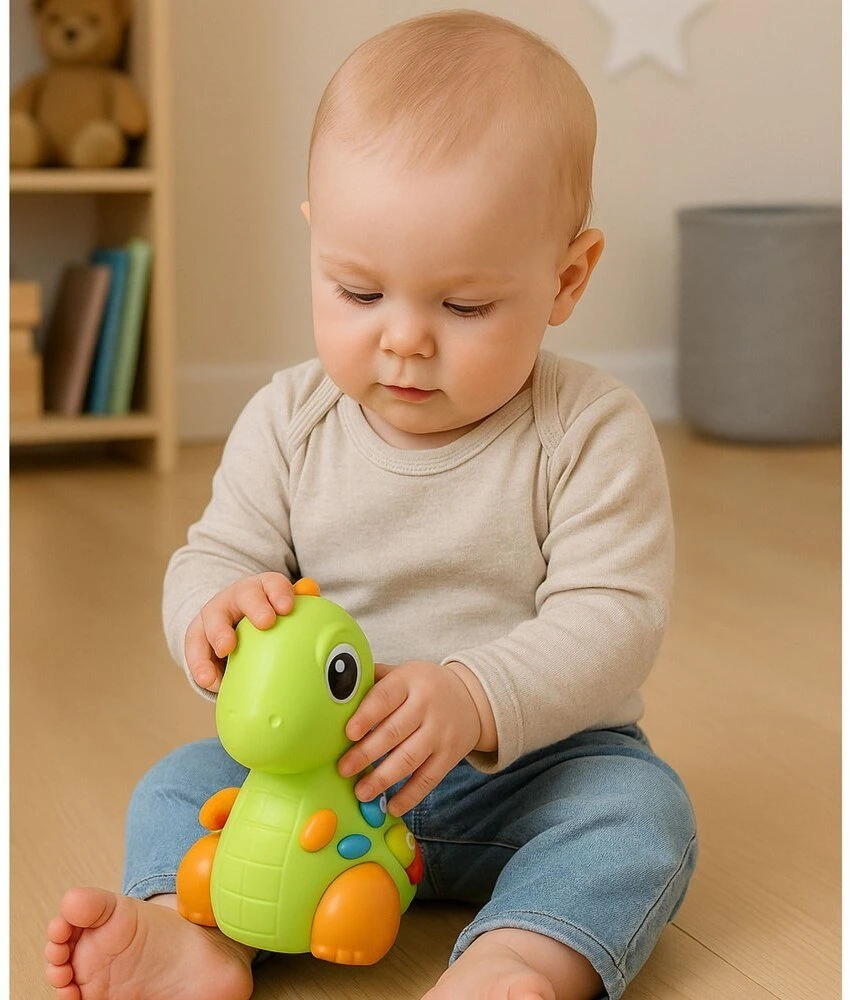 Lean Toys Interaktyvus žaislas vaikams dinozauras su ratais