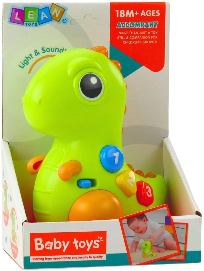 Lean Toys Interaktyvus žaislas vaikams dinozauras su ratais