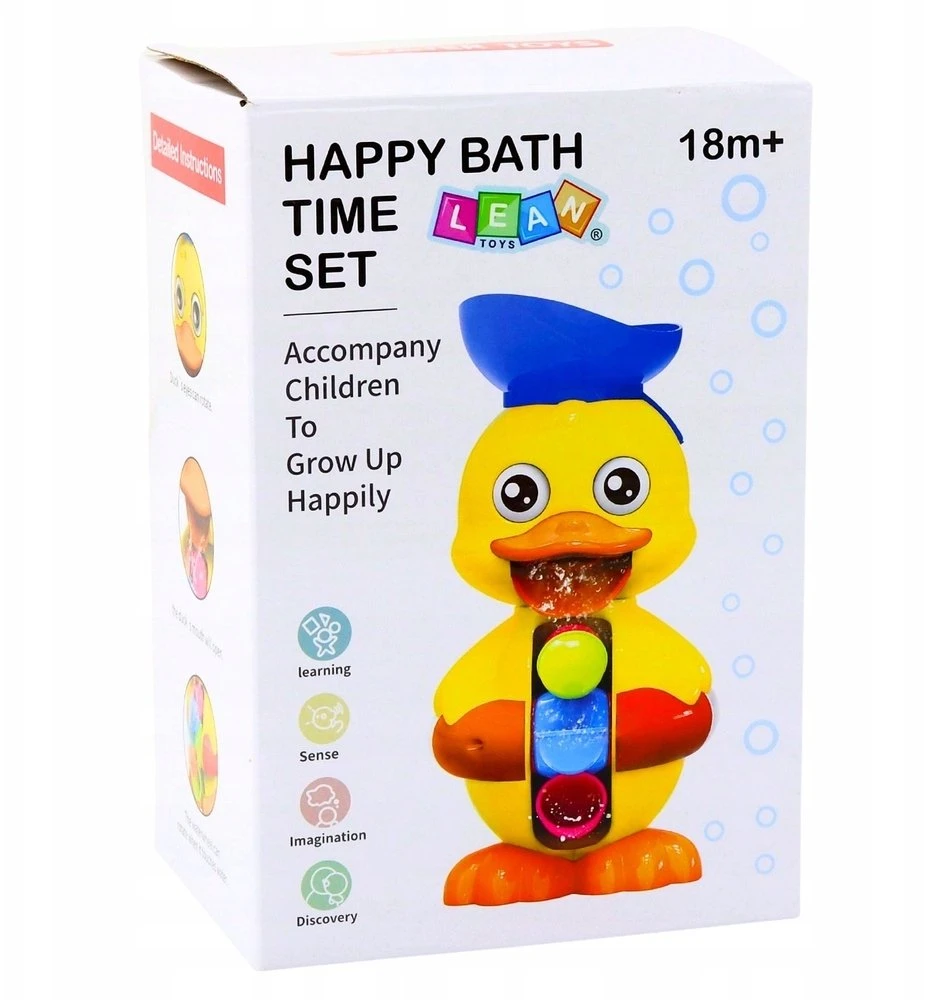 Lean Toys Vonios žaislas antis su malūnėliu