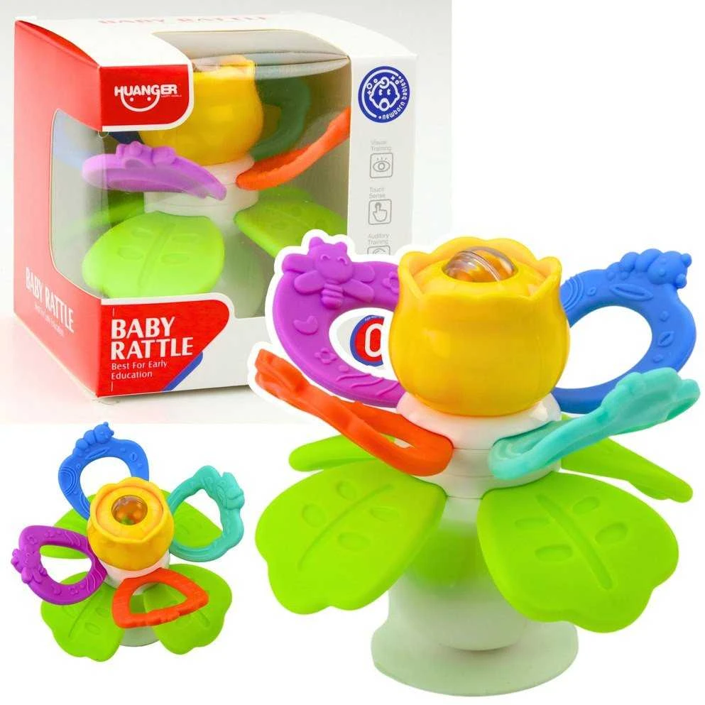 Lean Toys Sensorinis žaislas gėlė su sukučiu ir kramtukais