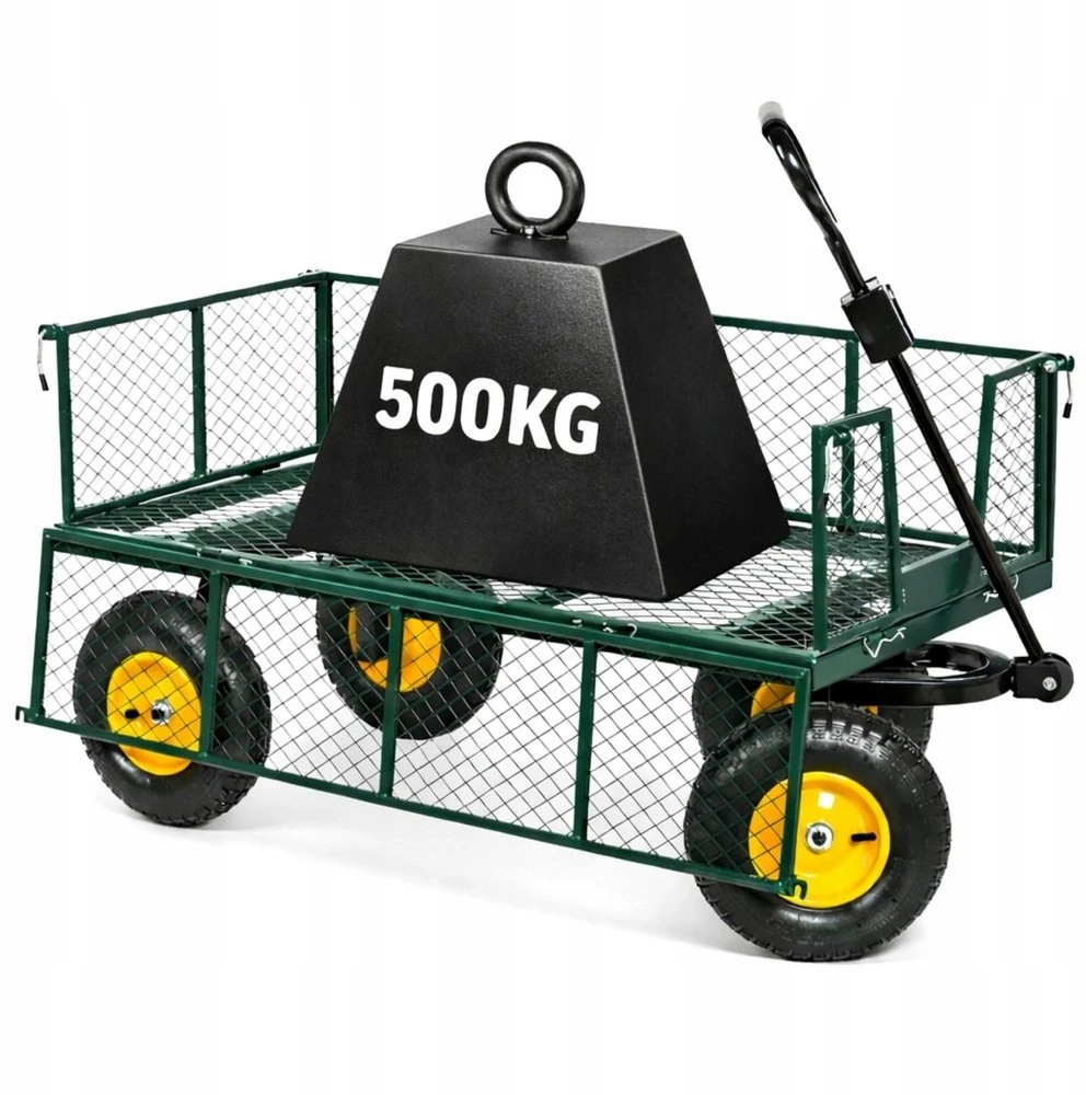 Lean Sulankstomas sodo transportavimo vežimėlis su plienine priekaba, 200 kg