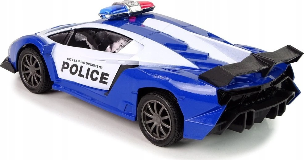 Lean Toys Nuotoliniu būdu valdomas policijos lenktynių automobilis su LED šviesomis