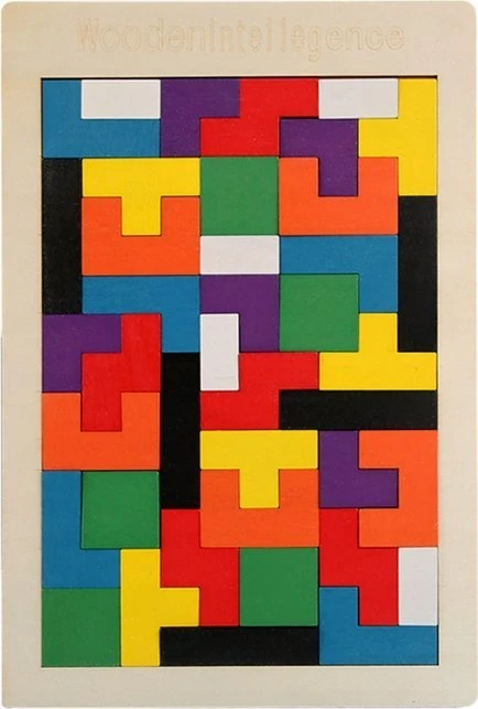 Lean Toys Medinė loginė dėlionė vaikams, 40 detalių, 27x18 cm