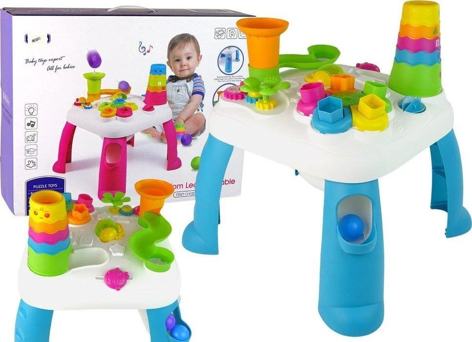 Lean Toys Interaktyvus žaidimų stalas vaikams LeonToys su šviesos diodais, 40x51 cm