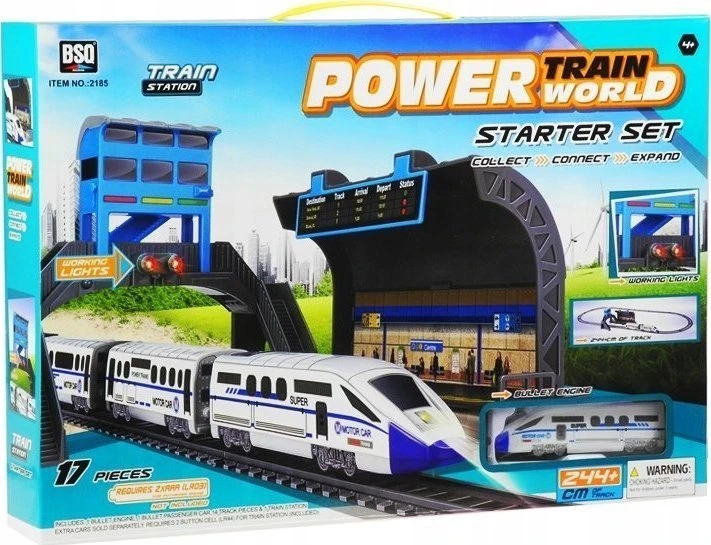 Lean Toys Vaikų Žaislinis Traukinys su Geležinkelio Stotimi