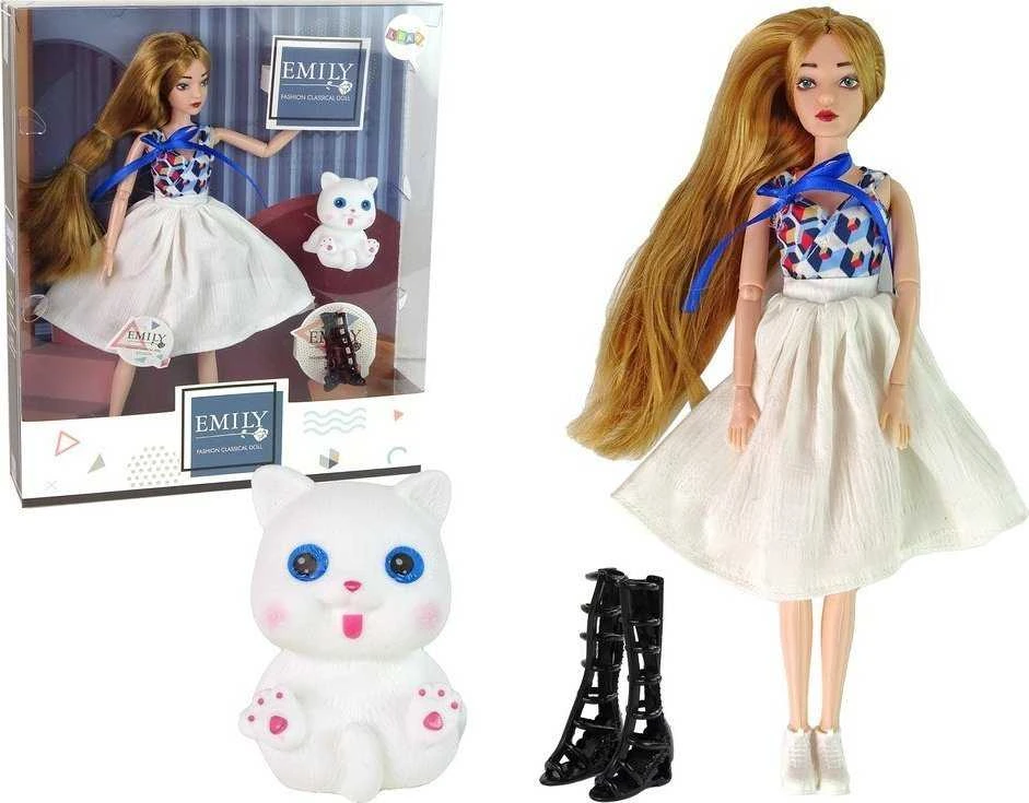Lėlė Emily su kačiuku Lean Toys
