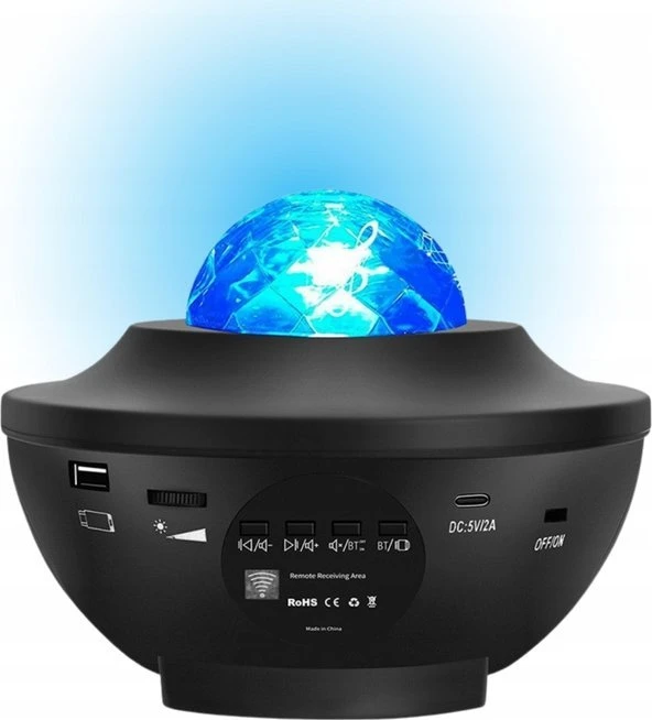 Lean Žvaigždžių Projektorius LED Lempa su Bluetooth Garsiakalbiu ir Nuotolinio Valdymo Pultu