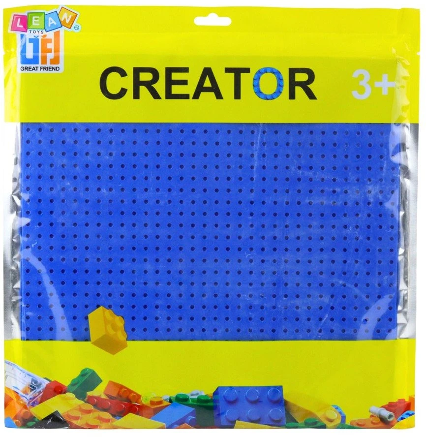 Lean Toys Tamsiai mėlyna statybos plokštė 25.5 x 25.5 cm