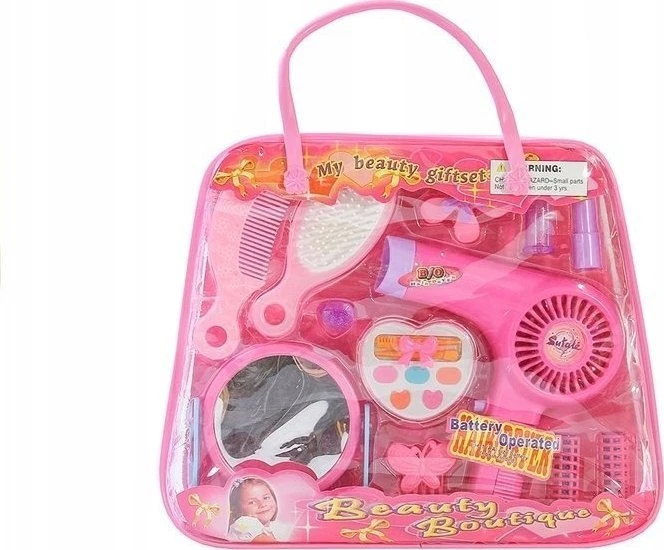 Mergaičių grožio rinkinys rankinėje Lean Toys, rožinis, 11d.