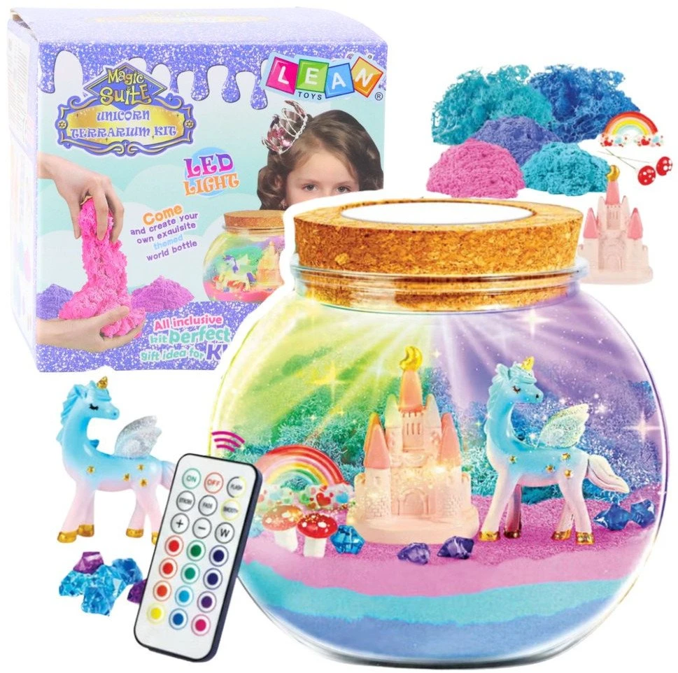 Lean Toys Vienaragio terariumo rinkinys su LED lempa ir nuotolinio valdymo pultu
