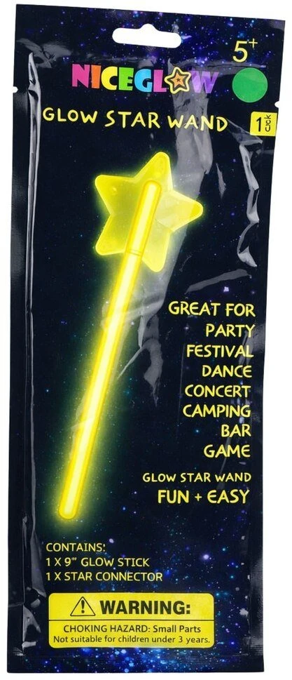 Lean Toys Różdżka Šviečiantis tamsoje fluorescencinis žvaigždės formos lazdelės formos pieštukas neoninis, 22 cm
