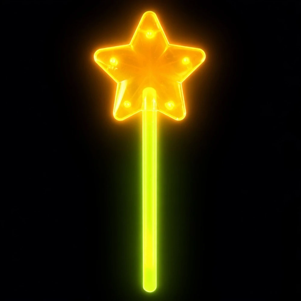 Lean Toys Różdżka Šviečiantis tamsoje fluorescencinis žvaigždės formos lazdelės formos pieštukas neoninis, 22 cm