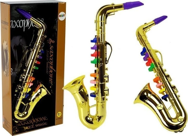 Lean Toys Žaislinis auksinis saksofonas vaikams