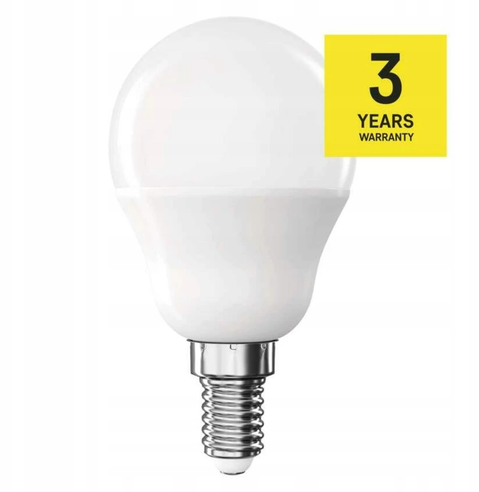 Neutralle LED żarówka EMOS Lighting E14, 230V, 4.2W, 470lm, 4000k, neutralna biel, 30000h, Mini Globe 45x45x82mm