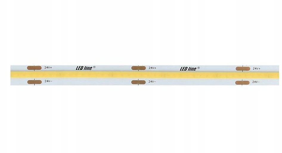 LED juosta 24Vdc, 8W/m, COB 320LED/m, 800lm, šiltai balta 2700K, 180°, LED LINE