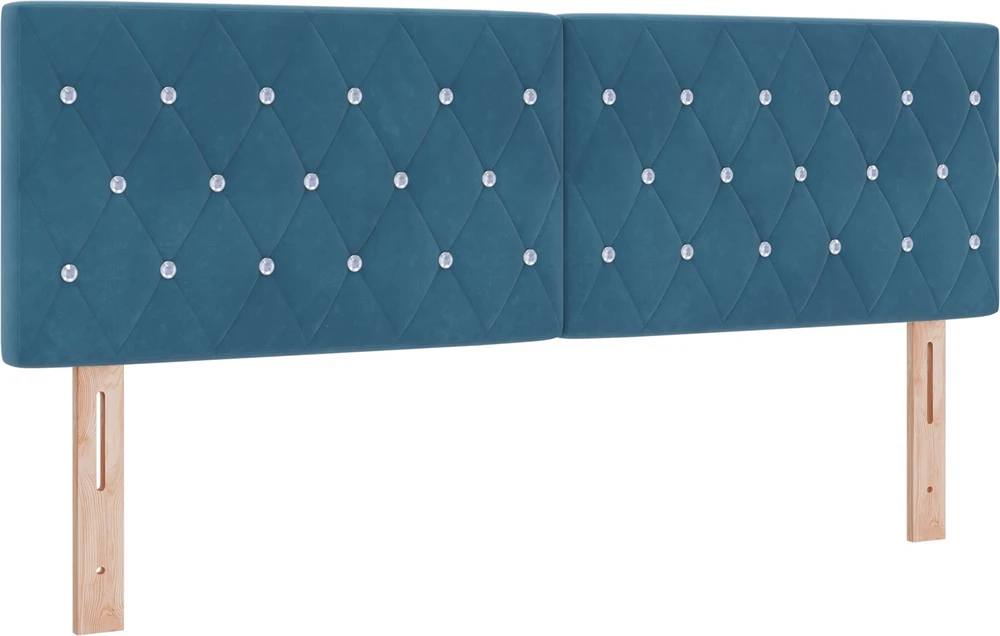 LED galvūgalis su LED juostelėmis Tamsiai mėlyna 144 cm Aksomas