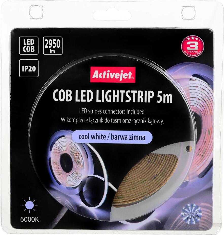 LED Juostos Šviesa - Activejet Aje-cob 5m Universal, Balta