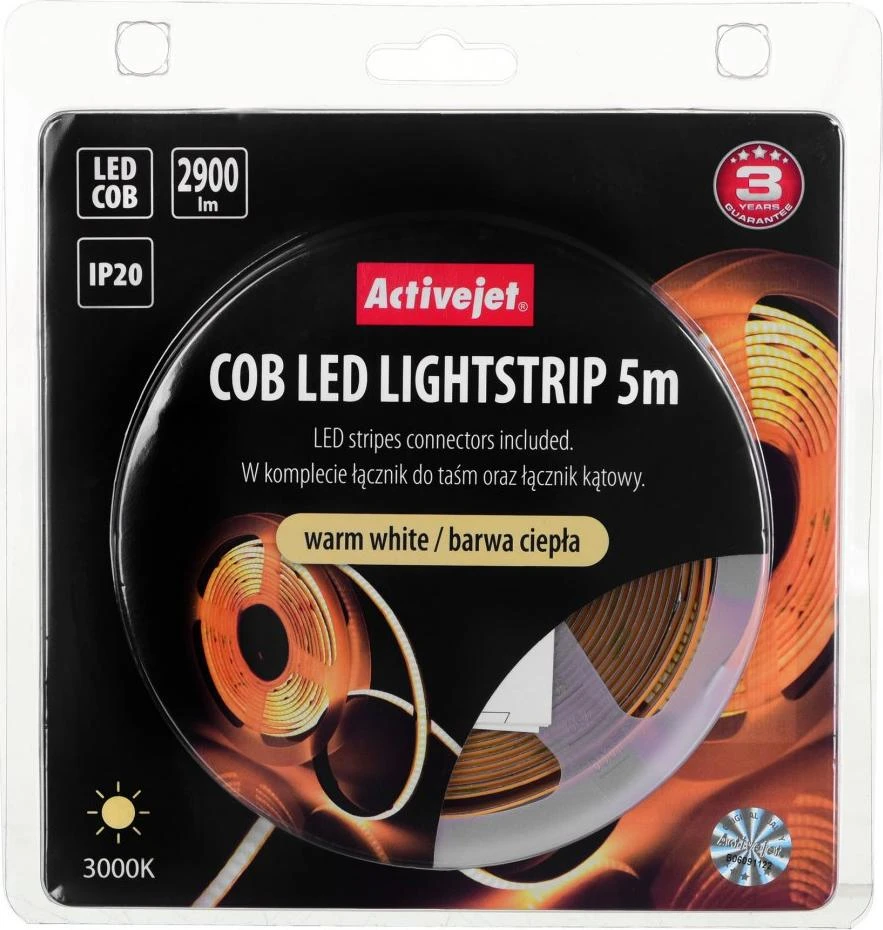 LED Juosta - Activejet AJE-COB 5m Šiltas